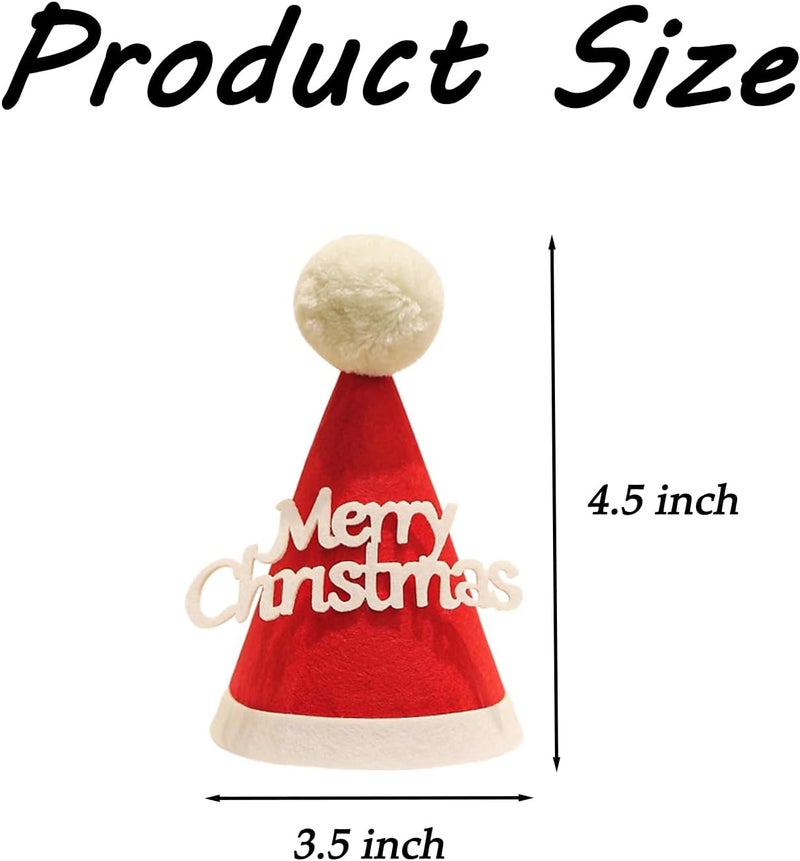 Cellcacn 5 Pcs Christmas Dog Hats Cute Cats Party Hats Pet Set Dogs Santa Hats Puppies Kittens Grooming Accessories Costumes. (Small Christmas A) - Image 2